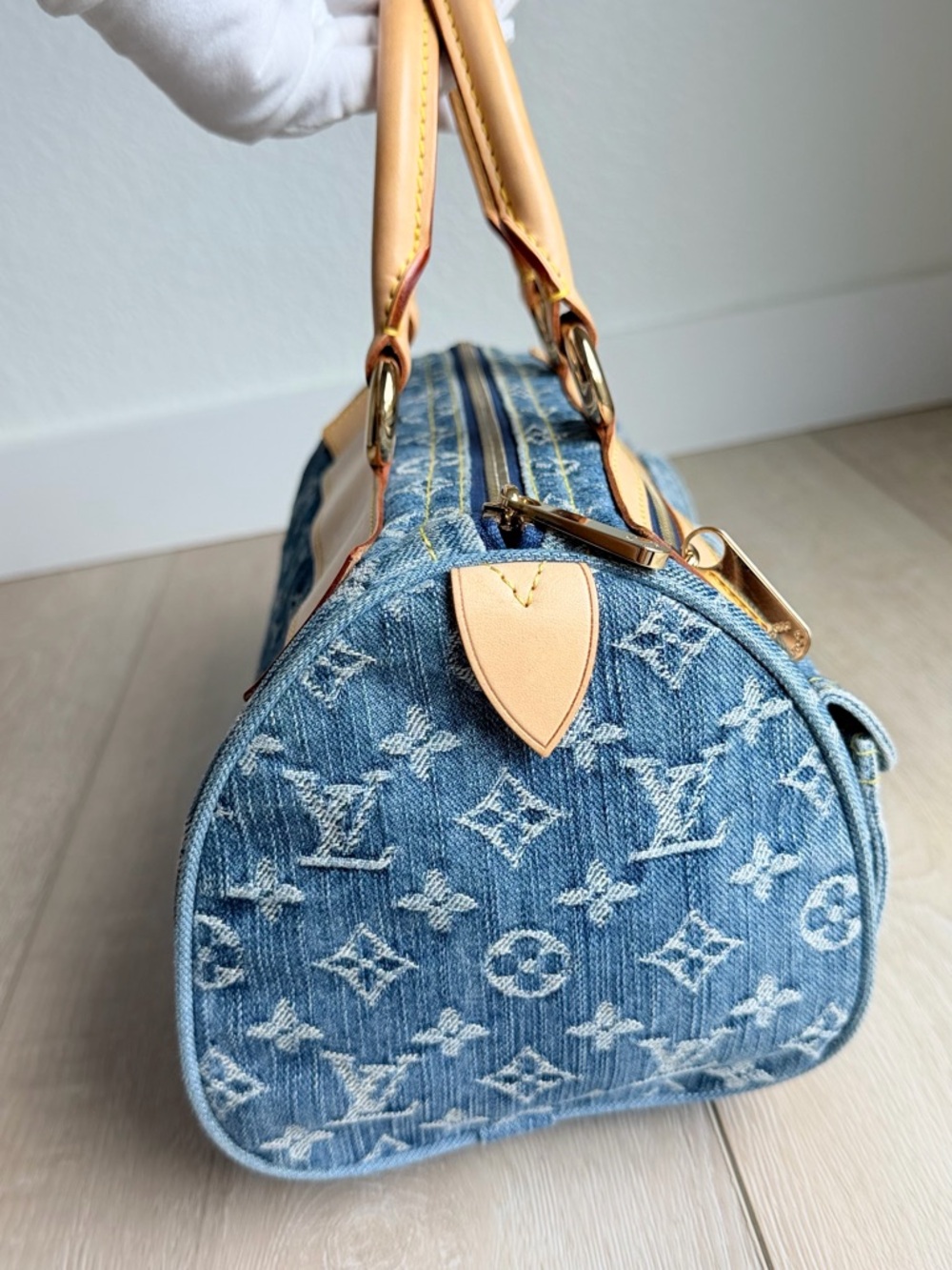 Louis Vuitton Neo Speedy Denim Blue Monogram Rare Vintage LV Bag - Picture 4 of 16
